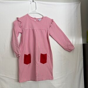 bella bliss Pink and Red Striped Casual Dress